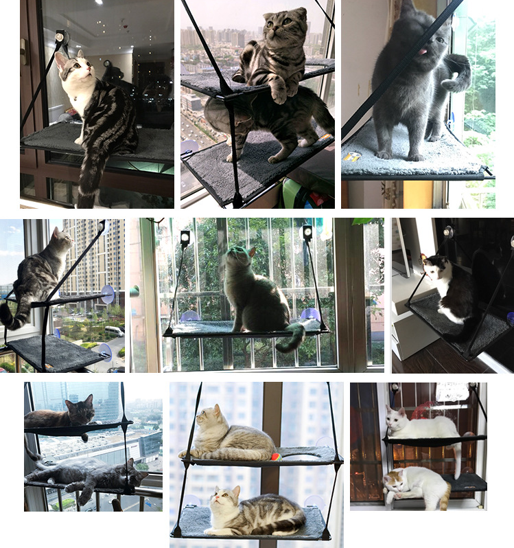 Cat Bed Cat Hammock Cat Hammock Removable and Washable Super Suction Cup Cat Pad Window Sill Cat Litter