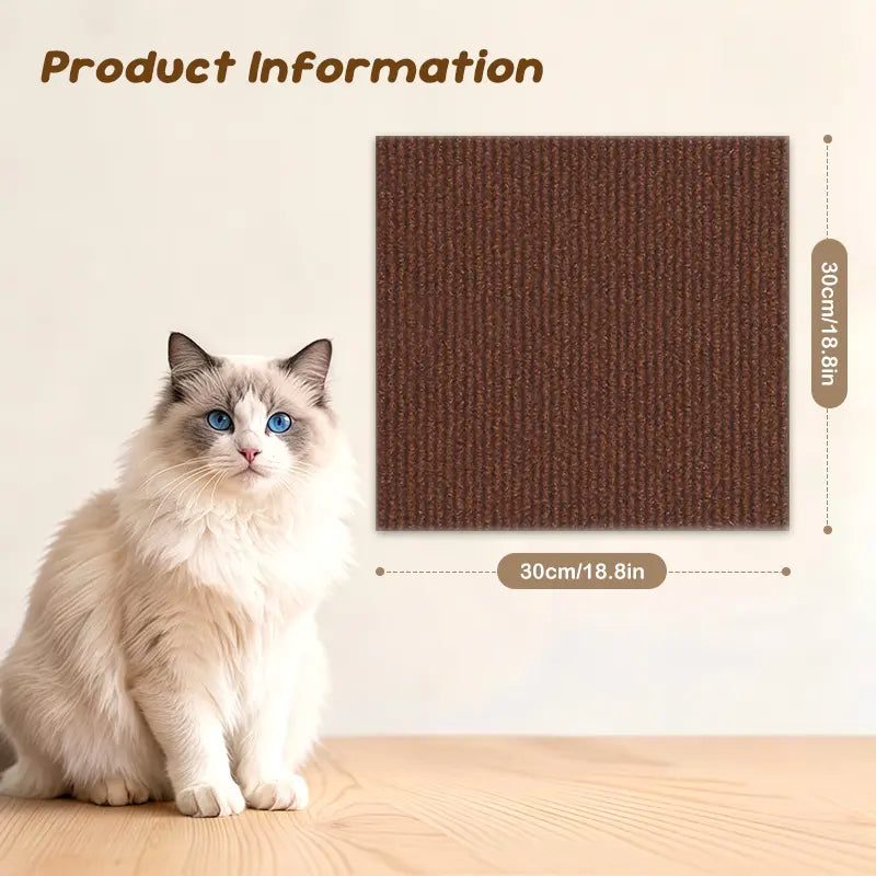 Cat Scratching Patches Cuttable Wall Mounted Scratcher Mats for Indoor Furniture Pet Supplies Wear-Resistant Scratch Resistant Protector(4Pcs)
