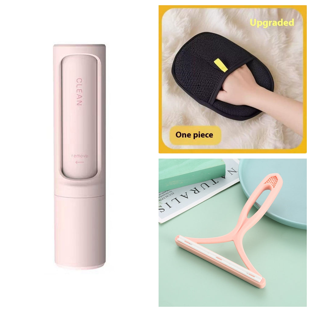 2-1 Reusable Pet Hair Remover Brush Lint Roller Portable Effective Self Cleaning Tool for Cat Dog Fur Hair Dust Removal Brush