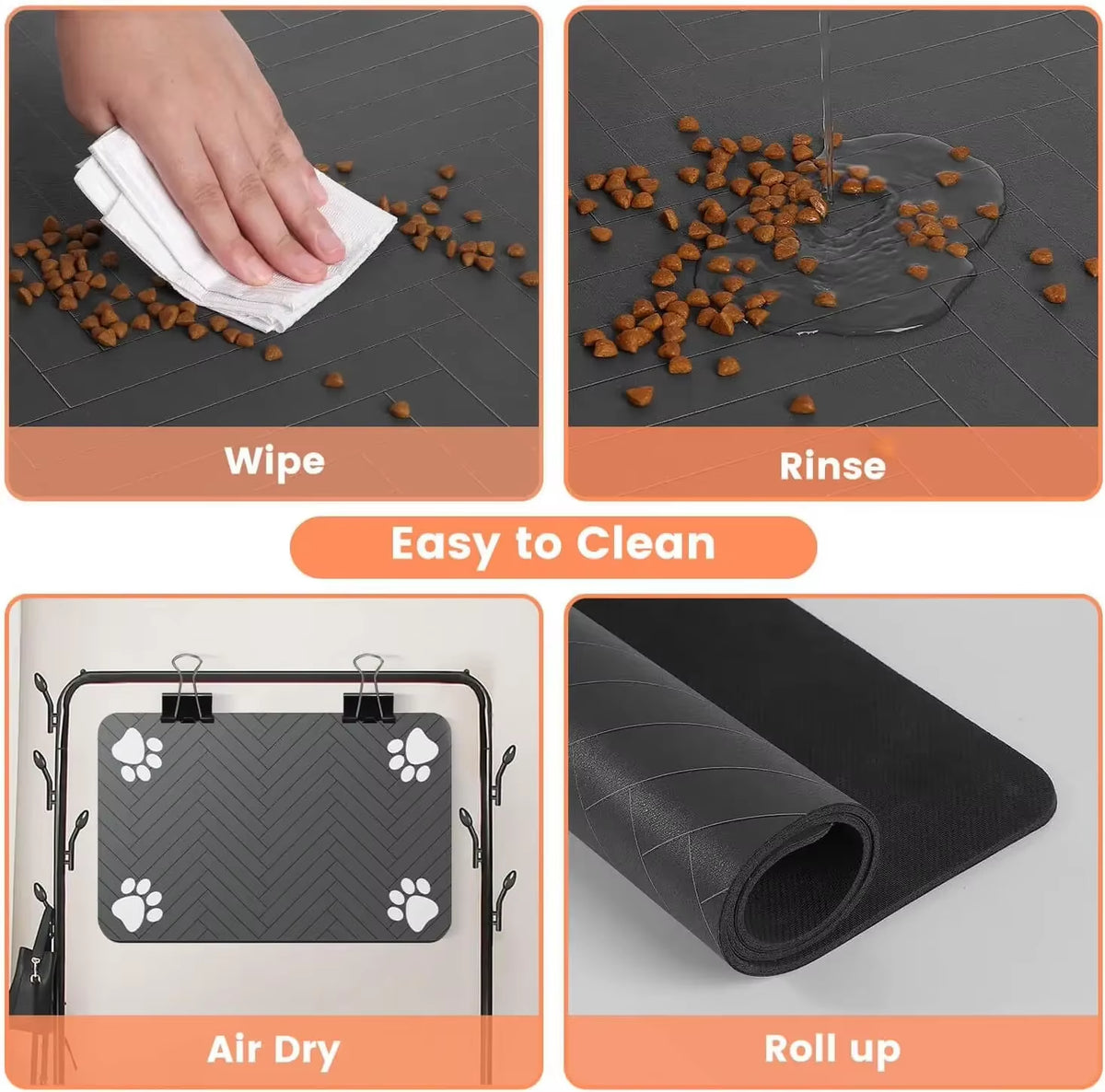 Rubber Waterproof Pet Feeding Mat for Dog & Cat