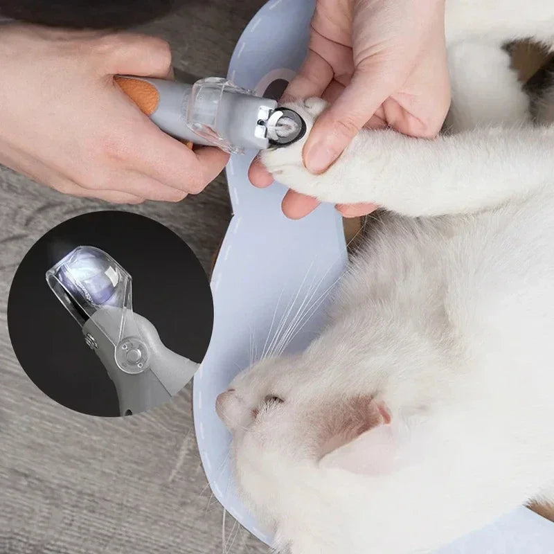 Cat Dog Nail Clipper Scissors with LED Light Safe Nail Cutter Tool